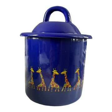 Emaye Büyük Kavanoz-Lacivert Zürafa