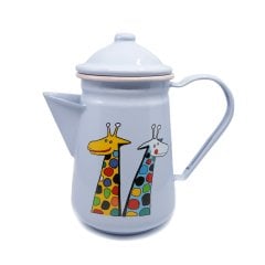 Emaye  Kahve Demliği -Açık Mavi Zürafa