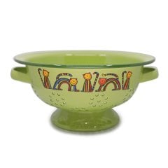 Emaye Süzgeç-Yeşil Kıvrık Kedi