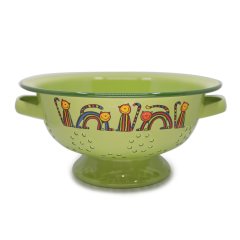 Emaye Süzgeç-Yeşil Kıvrık Kedi