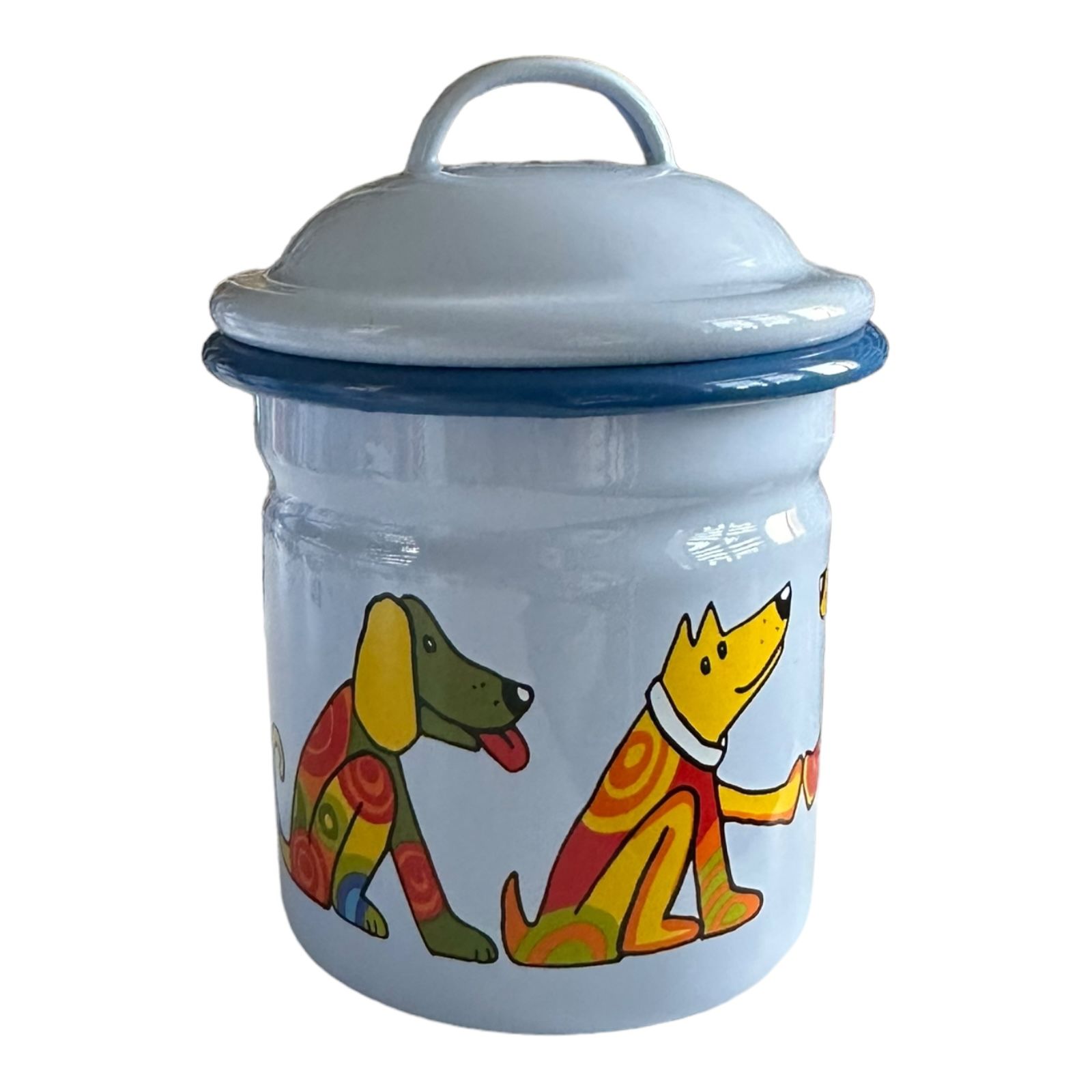 Emaye Yeni Kavanoz-Mavi Köpek